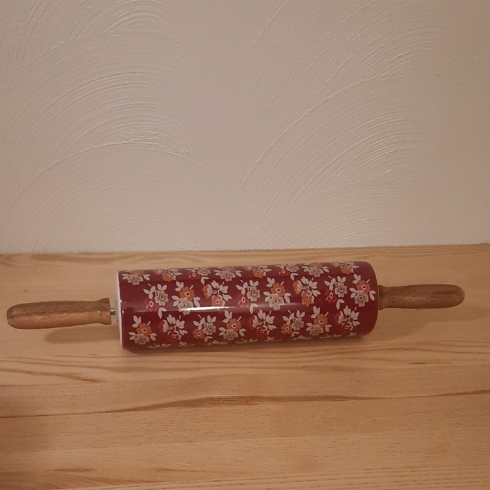Pioneer Woman Fall Flowers Rolling Pin, RARE, Retired Pattern